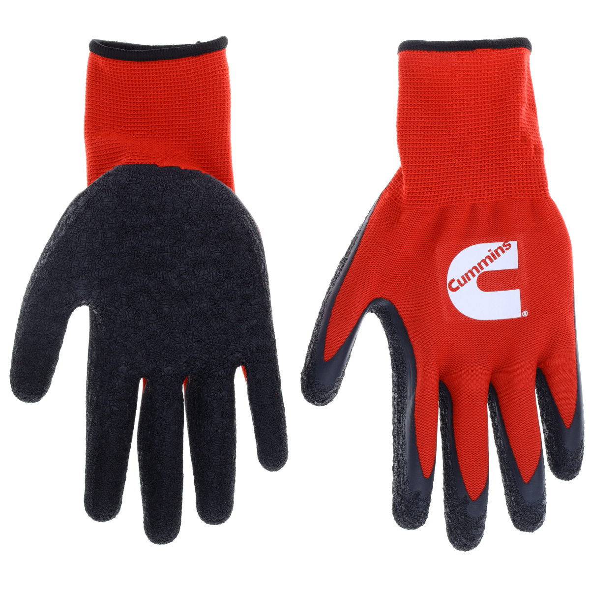 Red Latex Dipped Palm Gloves, Large