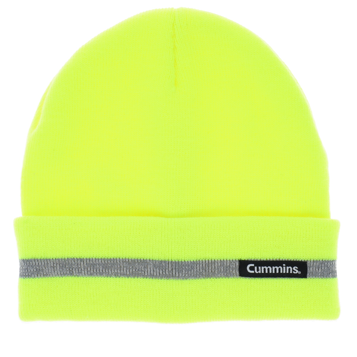 Cuffed Knit Beanie, HiVis with Reflective Stripe
